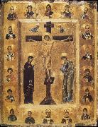 unknow artist The Crucifixion and Saints in Medallions oil